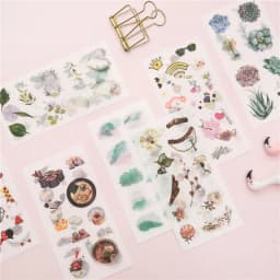 6 sheets/pack Cartoon Cat Washi Paper Sticker Kawaii Journal Stickers Scrapbooking Daily Planner Stationery Supplies