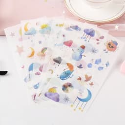 6 sheets/pack Cartoon Cat Washi Paper Sticker Kawaii Journal Stickers Scrapbooking Daily Planner Stationery Supplies