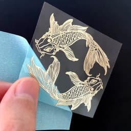 Tai Chi baguatu fish metal transfer sticker Koi Pisces mobile phone back stick auspicious carp laptop DIY decorative sticker