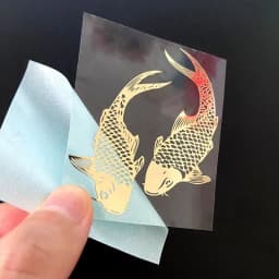 Tai Chi baguatu fish metal transfer sticker Koi Pisces mobile phone back stick auspicious carp laptop DIY decorative sticker