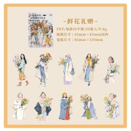 Etori Life Aesthetic Outfit Set Fashion Aesthetic Outfit Illustration Stickers 20Pcs Hand-Drawn Character Daily Outfit Journal Decoration Stickers for Laptop, Phone Case, Photo Album, Handmade Scrapbook Supplies, Children's Gift Paper Bag, DIY Diary, Art Supplies, Party Decoration, Stationery Stickers, Gift for Friends