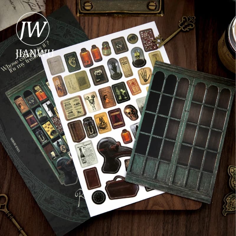 JIANWU Retro Treasure Series Vintage Life Landscape Material Collage Scrapbooking Sticker Creative DIY Journal Stationery