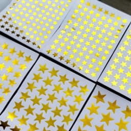 10sheets/bag Gold Star Sticker Stamping Five Pointed Star Sticker Student's Reward Sticker Teacher Praise Label