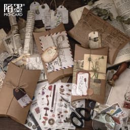 30 Pcs Vintage Scrapbooking DIY Stickers Pack Retro Natural Washi Paper Sticker for Diary Journal Art Decorative Collection