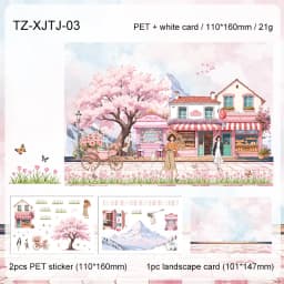 JIANWU Seasonal Illustrated Series Vintage Flower Plant Snow Landscape Material Collage Sticker Creative DIY Journal Stationery