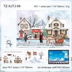 JIANWU Seasonal Illustrated Series Vintage Flower Plant Snow Landscape Material Collage Sticker Creative DIY Journal Stationery
