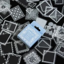 50Pcs/pack White Lace Transparent Cute Boxed Kawaii Decoration Stickers Planner Scrapbooking Stationery Japanese Diary Stickers