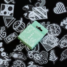 50Pcs/pack White Lace Transparent Cute Boxed Kawaii Decoration Stickers Planner Scrapbooking Stationery Japanese Diary Stickers