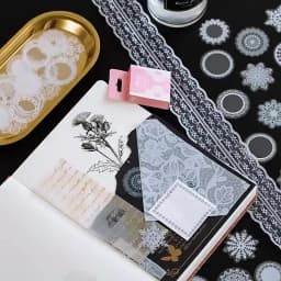 50Pcs/pack White Lace Transparent Cute Boxed Kawaii Decoration Stickers Planner Scrapbooking Stationery Japanese Diary Stickers