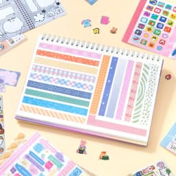 Kawaii Dual M5 Sticker Book Ins Korean Style Cute Cartoon Decorative Stickers Romantic DIY Handbook Scrapbook School Supplies
