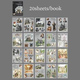 Mr. Paper 20pcs Classic Literature Sticker Book, Vintage Reading Journal, Literary Notes Collection, Creative Stationery Gift