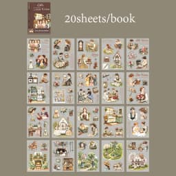 Mr. Paper 20pcs Classic Literature Sticker Book, Vintage Reading Journal, Literary Notes Collection, Creative Stationery Gift