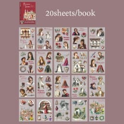 Mr. Paper 20pcs Classic Literature Sticker Book, Vintage Reading Journal, Literary Notes Collection, Creative Stationery Gift