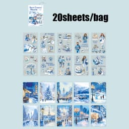 20pcs Snow Country Fantasy Winter Theme Sticker Book Snowy Atmosphere Scene Materials Planner Diary Album Collage Decor Mr.Paper