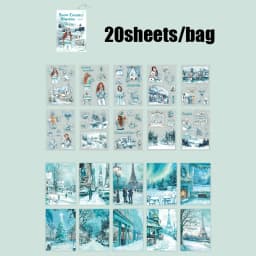 20pcs Snow Country Fantasy Winter Theme Sticker Book Snowy Atmosphere Scene Materials Planner Diary Album Collage Decor Mr.Paper