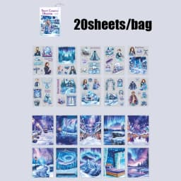 20pcs Snow Country Fantasy Winter Theme Sticker Book Snowy Atmosphere Scene Materials Planner Diary Album Collage Decor Mr.Paper