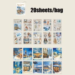 20pcs Snow Country Fantasy Winter Theme Sticker Book Snowy Atmosphere Scene Materials Planner Diary Album Collage Decor Mr.Paper