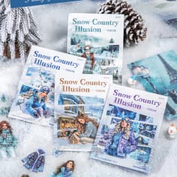 20pcs Snow Country Fantasy Winter Theme Sticker Book Snowy Atmosphere Scene Materials Planner Diary Album Collage Decor Mr.Paper