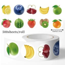 500Pcs Fruit Sticker Decoration Sicker Strawberry Decorative Gift Series Self-Adhesive Stationery Sticker Labels