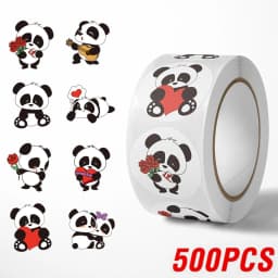 100-500pcs Panda Cute Cartoon Stickers 1inch Reward Sticker Gift Decoration Stationery Stickers