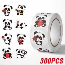 100-500pcs Panda Cute Cartoon Stickers 1inch Reward Sticker Gift Decoration Stationery Stickers
