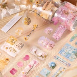 Journal GO 5x200cm Aesthetics Flower Cluster Tape Stickers for Collage Junk Journal Scrapbooking Decoration Masking Tape Decals
