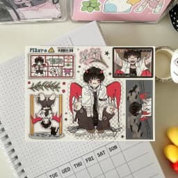 Korean Anime Character Stickers Cartoon Demon Boy Angel Girl Sticker Cute Journal Diary Scrapbook Diy Decorative Stickers