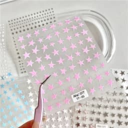 1pcs 5D Kawaii Colorful Star Nail Art Stickers, Self Adhesive Star Nail Decals, DIY Manicure Decoration Accessories