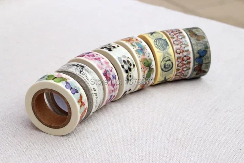 Cute 100pcs Custom Printed Brand LOGO Make Washi Tapes Paper Sticky Adhesive Stickers Masking Tapes Kawaii Stationery