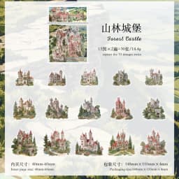 30pcs/1lot Kawaii Scrapbook Stickers Forest Lodge Nature Series Junk Journal Gold Planner Stationery Sticker Planner Decorative