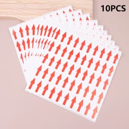 10 PCS Red Arrow Stickers Self Adhesive Custom Labels Round Square Unhealthy Product Indication Rework Sign