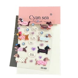 1pc Cute Cartoon Dachshund 3D Jelly Stickers Transparent Resin Gel Self-adhesive Decoration For DIY Phone Cases Tablet Computers