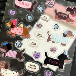 1pc Cute Cartoon Dachshund 3D Jelly Stickers Transparent Resin Gel Self-adhesive Decoration For DIY Phone Cases Tablet Computers