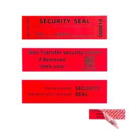 100pcs red high safety Guarantee protection sticker (90X25MM) Security seal tamper-proof guarantee invalid serial number sticker