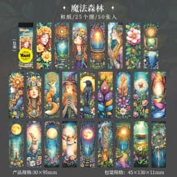 50pcs/1lot Kawaii Scrapbook Sticker Magical Scroll Scrapbooking Supplies Planner Decorative Craft Stationery Sticker