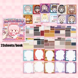 Mr. Paper 23pcs Pixel Bead Sticker Book 3.0 - 3D Pixel Journal Supplies, Creative Bean Collage Decor, Fun Stationery Stickers
