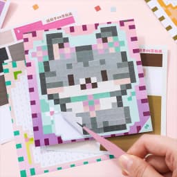 Mr. Paper 23pcs Pixel Bead Sticker Book 3.0 - 3D Pixel Journal Supplies, Creative Bean Collage Decor, Fun Stationery Stickers
