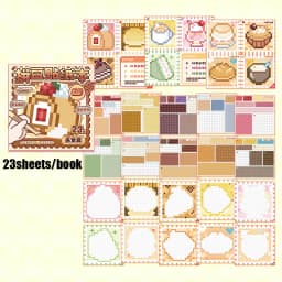 Mr. Paper 23pcs Pixel Bead Sticker Book 3.0 - 3D Pixel Journal Supplies, Creative Bean Collage Decor, Fun Stationery Stickers
