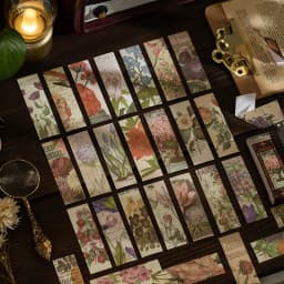 50pcs/pack Vintage Washi Paper Stickers Butterfly Natural Plants Scrapbooking Decor Junk Journal Stationery Supplies
