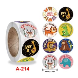 Stickers 500 Pcs/roll Teacher Rewards And Encourages Children Toys Cute Animal Stickers Sealing Stickers