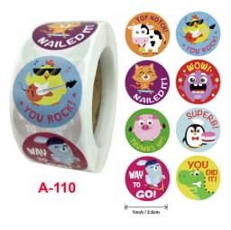 Stickers 500 Pcs/roll Teacher Rewards And Encourages Children Toys Cute Animal Stickers Sealing Stickers