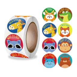 Stickers 500 Pcs/roll Teacher Rewards And Encourages Children Toys Cute Animal Stickers Sealing Stickers