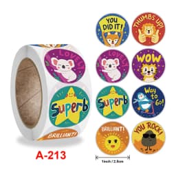 Stickers 500 Pcs/roll Teacher Rewards And Encourages Children Toys Cute Animal Stickers Sealing Stickers