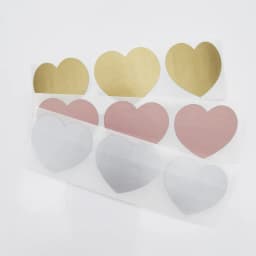 150pcs Pack 30x35mm SCRATCH OFF Sticker Label Heart Silver/Rose/Gold Adhesive DIY Manual Hand Made Stripe Card Film