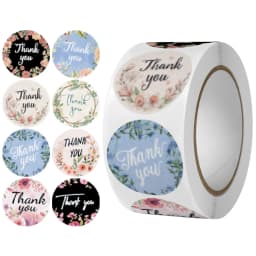 500pcs Labels Roll Flower Thank You Stickers Scrapbooking For Gift Decoration Stationery Sticker Seal Label Handmade Sticker
