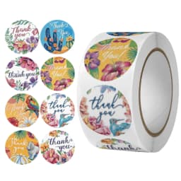 500pcs Labels Roll Flower Thank You Stickers Scrapbooking For Gift Decoration Stationery Sticker Seal Label Handmade Sticker