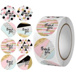 500pcs Labels Roll Flower Thank You Stickers Scrapbooking For Gift Decoration Stationery Sticker Seal Label Handmade Sticker