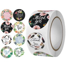 500pcs Labels Roll Flower Thank You Stickers Scrapbooking For Gift Decoration Stationery Sticker Seal Label Handmade Sticker