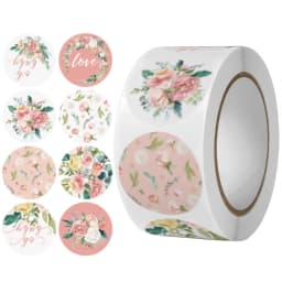 500pcs Labels Roll Flower Thank You Stickers Scrapbooking For Gift Decoration Stationery Sticker Seal Label Handmade Sticker
