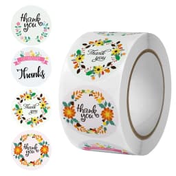 500pcs Labels Roll Flower Thank You Stickers Scrapbooking For Gift Decoration Stationery Sticker Seal Label Handmade Sticker